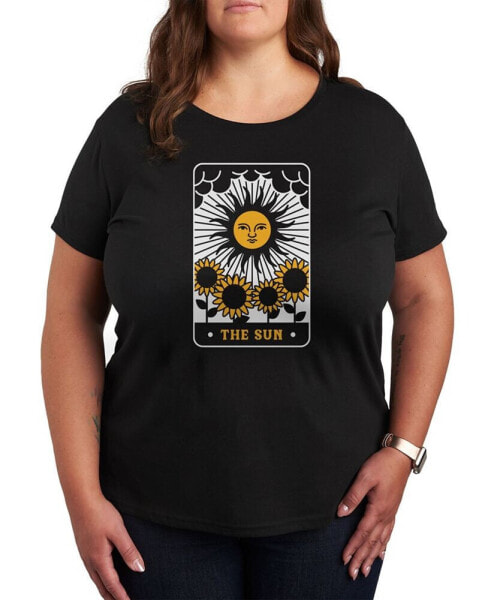 Trendy Plus Size The Sun Tarot Card Graphic T-shirt