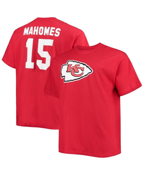 Men's Big and Tall Patrick Mahomes Red Kansas City Chiefs Player Name Number T-shirt