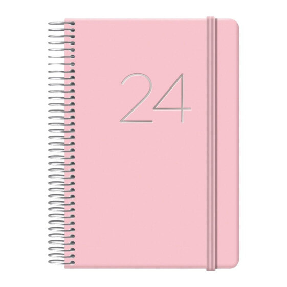 DOHE Agenda 2024 Day Page With Spiral And Gloss Rubber 125x18 Cm