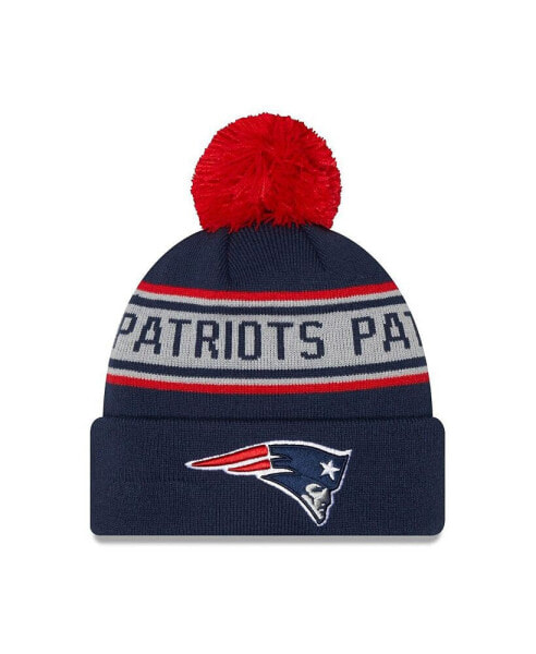 Men's Navy New England Patriots Repeat Cuffed Knit Hat with Pom