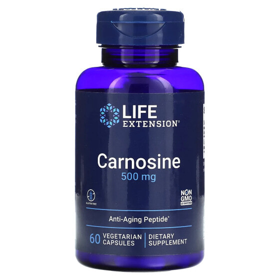Life Extension, Карнозин, 500 мг, 60 вегетарианских капсул