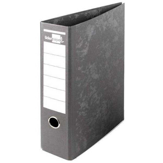 Файл-регистратор Liderpapel без корешка 80 мм металлический фиксатор, черная рукавичка