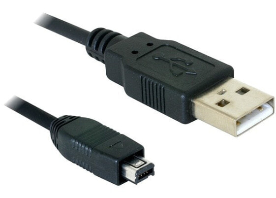 Delock USB cable 2.0 mini 4-Pin Hirose 1,5m - 1.5 m - USB A - USB B - Black