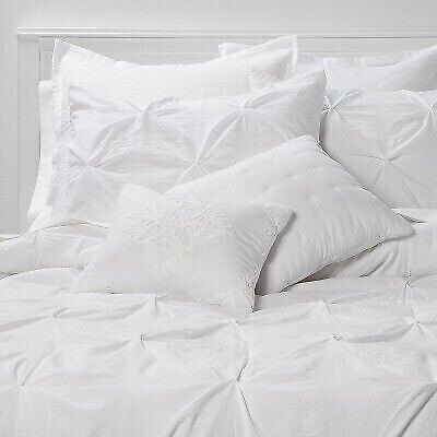 King 8pc Montvale Pinch Pleat Comforter Set White - Threshold