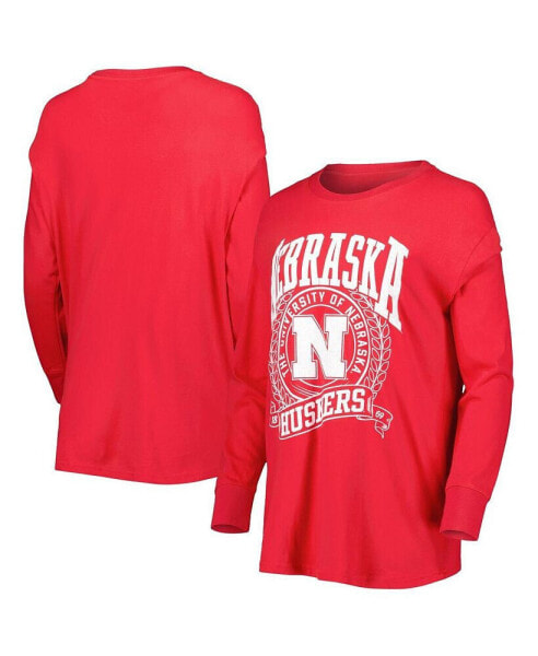 Women's Scarlet Nebraska Huskers Big Country Laurels Long Sleeve T-shirt