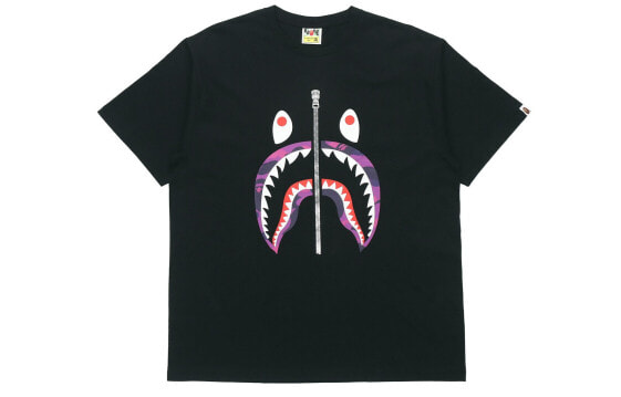 BAPE Color Camo Shark Tee BlackPurple T-Shirt