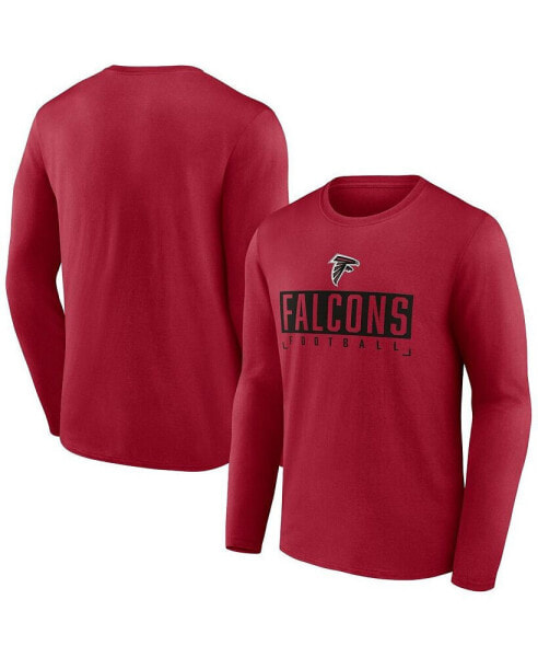 Men's Red Atlanta Falcons Big and Tall Wordmark Long Sleeve T-shirt