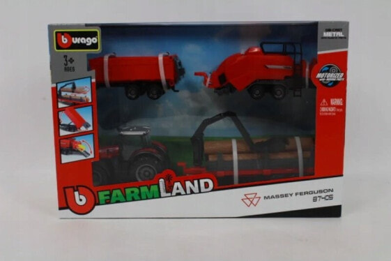 Bburago Tractor Gift Set Massey Ferguson 8740S BBURAGO