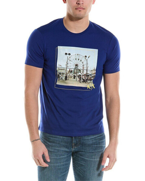 Armani Exchange Graphic Regular Fit T-Shirt Men's Blue M