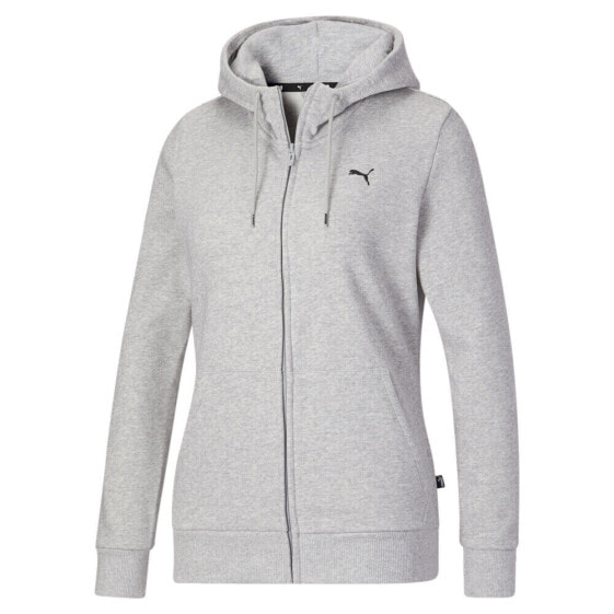 Puma Essentials Small Logo Full Zip Hoodie Womens Grey Casual Outerwear 58681154