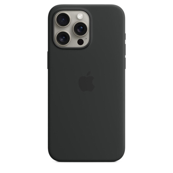 Чехол для смартфона Apple iPhone 15 Pro Max Silikon Case со встроенным MagSafe "Черный
