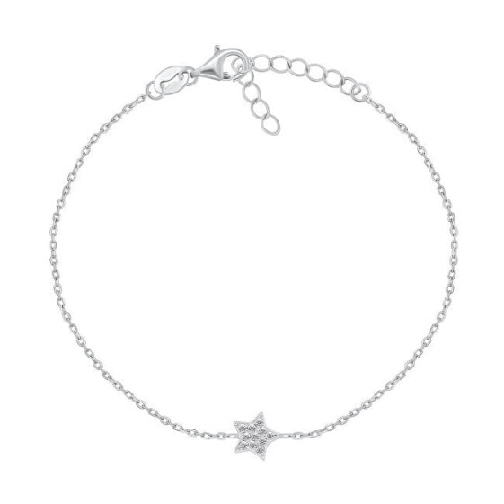 Playful silver bracelet with a star BR10W
