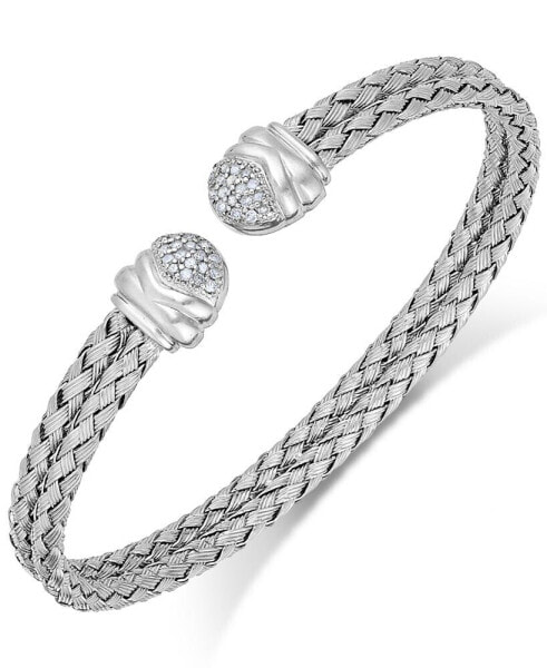 Diamond Weave Cuff Bracelet in Sterling Silver (1/5 ct. t.w.)