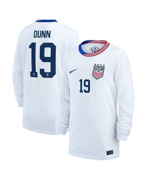 Big Boy's and Girl's Crystal Dunn White USWNT 2024 Home Replica Long Sleeve Jersey