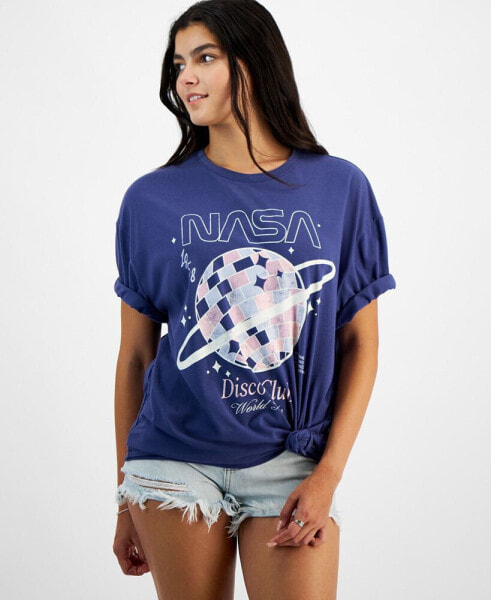 Trendy Plus Size NASA Disco Club Short-Sleeve T-Shirt