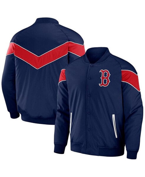 Men's Darius Rucker Collection by Navy Boston Red Sox Baseball Raglan Full-Snap Jacket