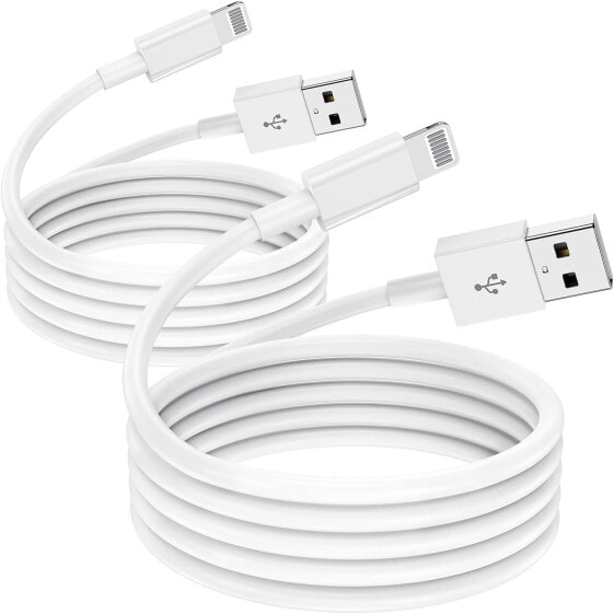 2 Pack Apple MFi Certified iPhone Charging Cable, Short 1 m, Lightning to USB Cable, 1 m White Fast Charging Cable for Apple iPhone 12/12mini/iPhone 11/11 Pro/11 Pro Max/X/XS/XR/XS Max/8/8 Plus iPad Airpods