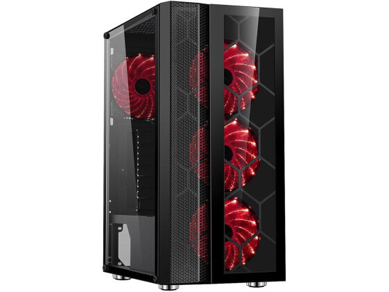 DIYPC Dragon Black USB3.0 Steel Tempered Glass ATX Mid Tower Gaming Case