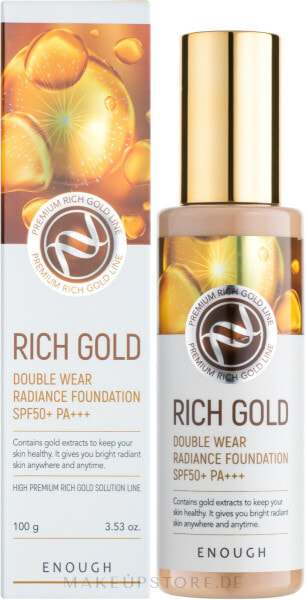 Foundation mit Goldpartikeln - Enough Rich Gold Double Wear Radiance Foundation SPF50+ PA+++ 23