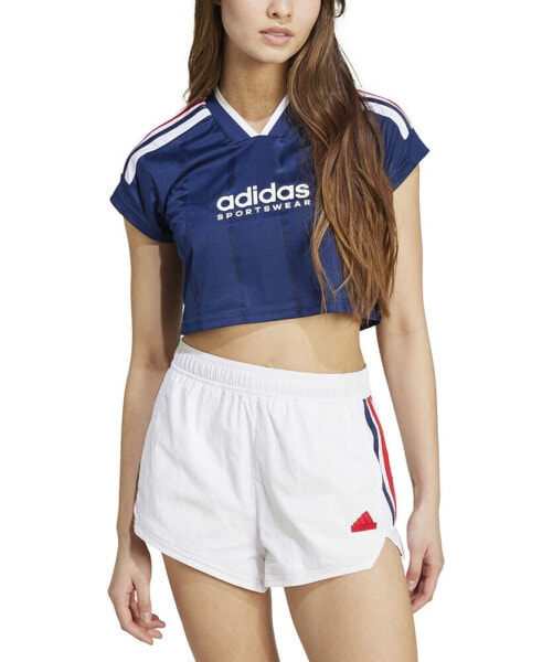 Women's Tiro 3-Stripes Short-Sleeve Crop Top