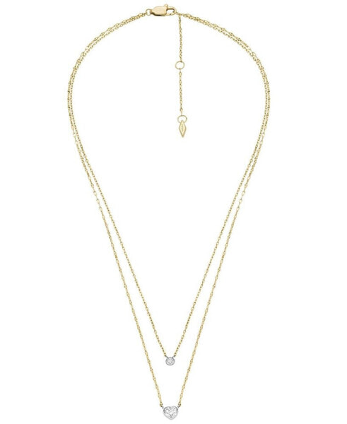 Sadie Tokens of Affection Cubic Zirconia Two-Tone Chain Necklace