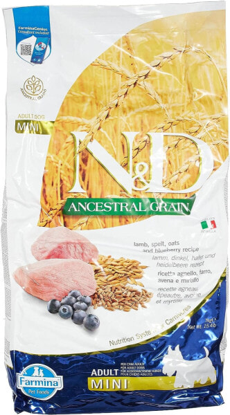 Farmina N&D ANCESTRAL Grain Pellets Dog Food (Dry Food, with High Quality Vitamins and Natural Antioxidants, Corn Free, Ingredients: Lamb, Spelt, Oats and Blueberry, Portion Size: 7 kg)