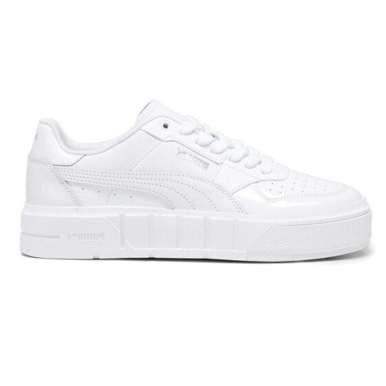 Puma Cali Court Patent Perforated Platform Womens White Sneakers Casual Shoes 3