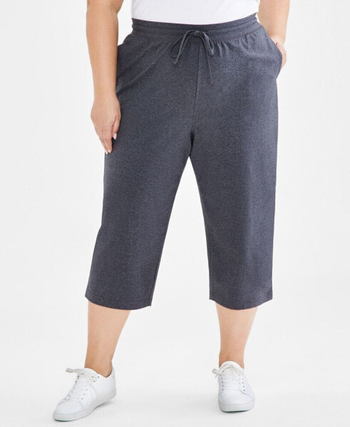 Plus Size Knit Pull-On Capri Pants, Created for Macy's