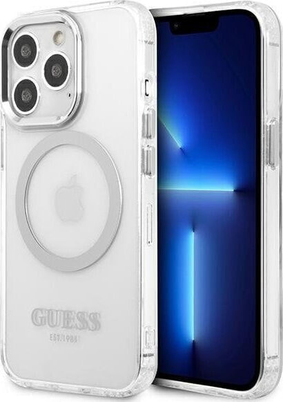 Guess Guess GUHMP13LHTRMS iPhone 13 Pro / 13 6,1" srebrny/silver hard case Metal Outline Magsafe NoSize