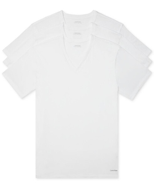 Футболка мужская Calvin Klein 3-Pack Cotton Classics Short-Sleeve V-Neck