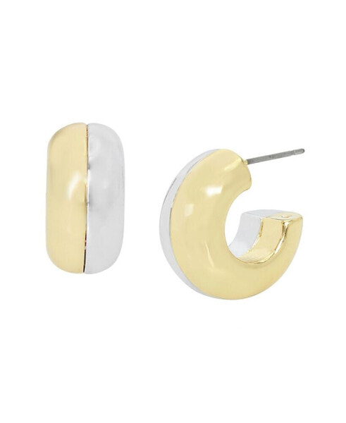 Two-Tone Hoop Earrings