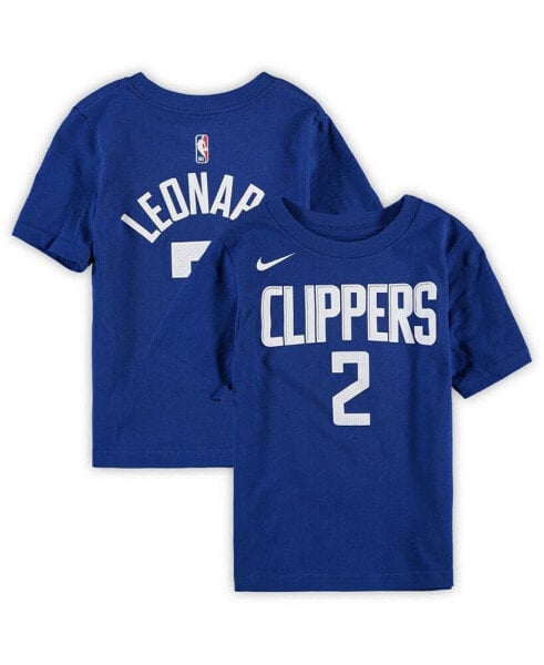 Preschool Girls and Boys Kawhi Leonard Royal LA Clippers Team Name Number T-shirt