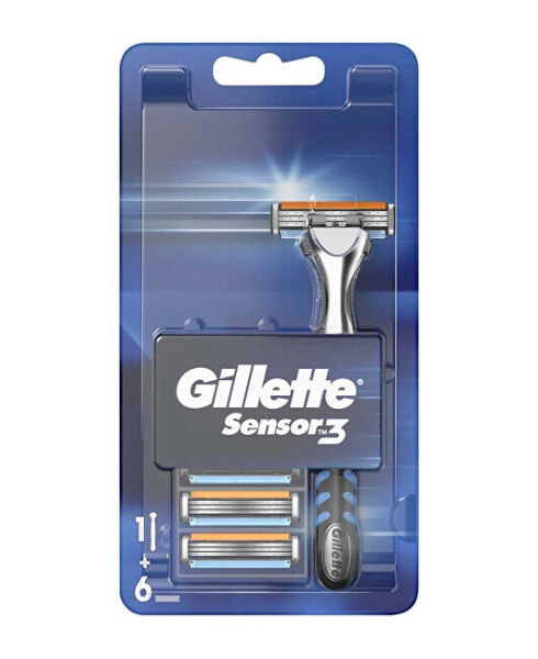 Gillette Sensor3 Power Razor Мужской станок для бритья с сменными картриджами 6 шт