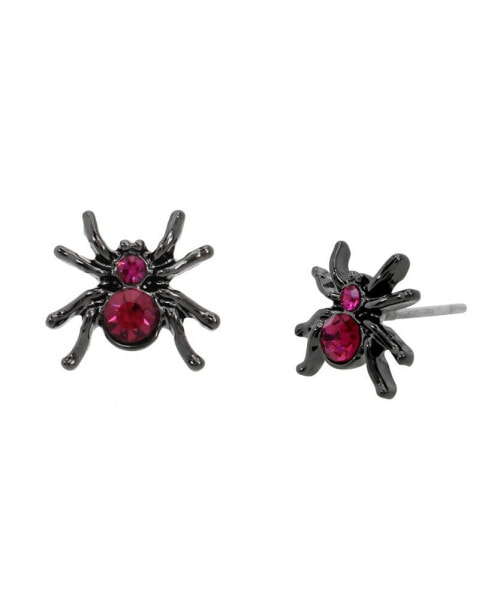 Faux Stone Spider Stud Earrings