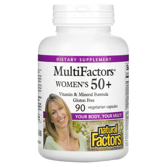 Витамины для женщин Natural Factors MultiFactors, Women's 50+, 90 вегетарианских капсул