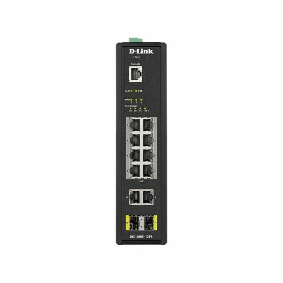 Переключатель D-Link DIS-200G-12PS Чёрный