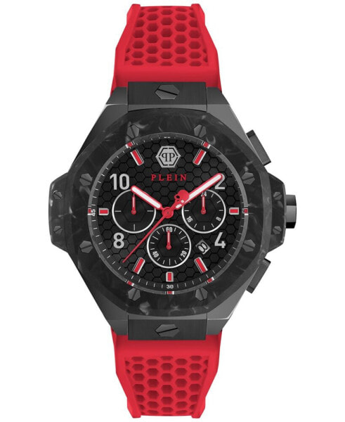 Men's Chronograph Red Silicone Strap Watch 46mm
