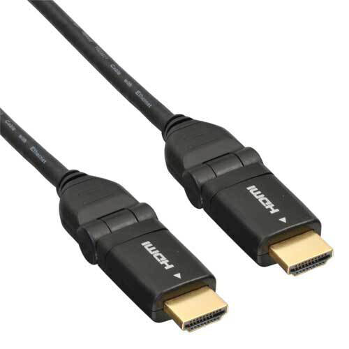 InLine High Speed HDMI rotating cable - w/Eth. - AM/AM - black - gold. cont. - 3m