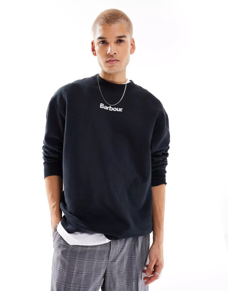 Barbour x ASOS Avalon oversized sweatshirt in black