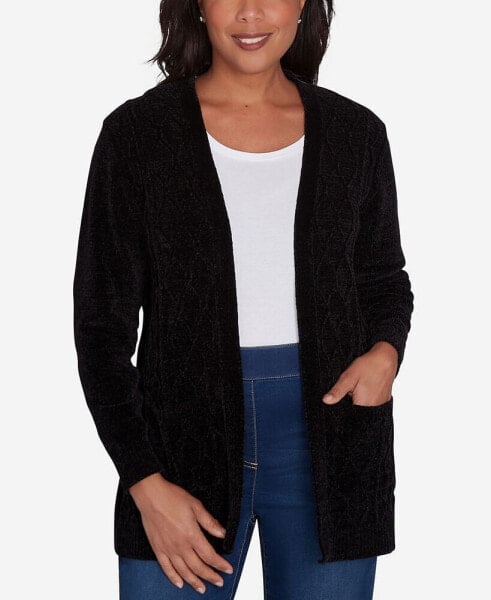 Petite Classics Chenille Cardigan Sweater with Pockets