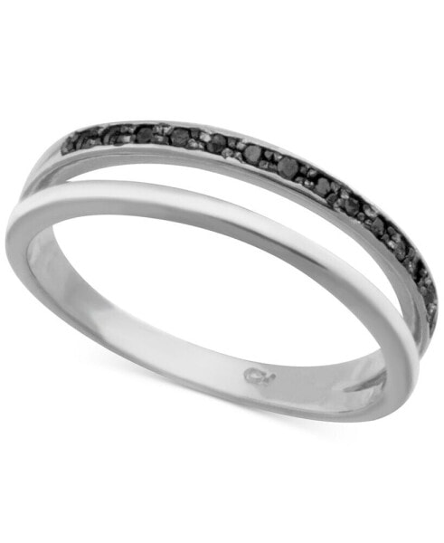 Diamond Split Shank Band (1/10 ct. t.w.) in Sterling Silver