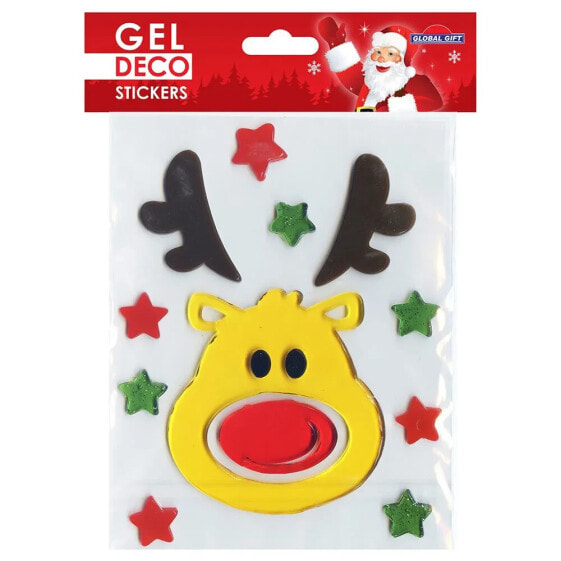 BANDAI Gel Deco Navidad Cabeza De Reno Stickers