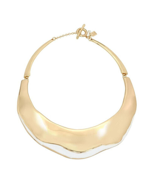 White Molten Patina Collar Necklace