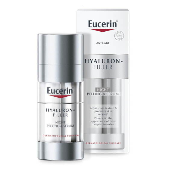 Eucerin Hyaluron Filler Night Peeling & Serum Ночная антивозрастная сыворотка с фруктовыми кислотами для отшелушивания и увлажнения кожи 30 мл