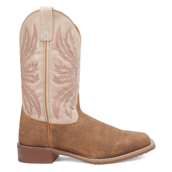 Laredo Chet Embroidered Square Toe Cowboy Mens Brown Casual Boots 7731