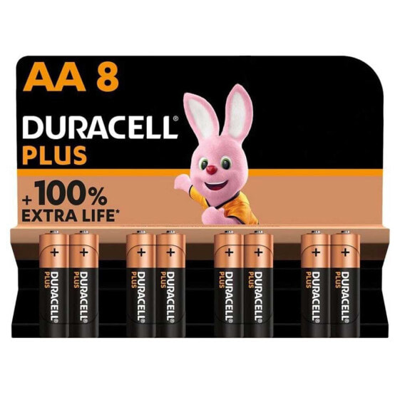 DURACELL Plus Extra Life LR6-MN1500AA8 Pack AA Alkaline Batteries