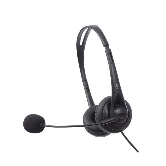 Lindy 42870 - Headset - Head-band - Calls & Music - Black - Binaural - In-line control unit