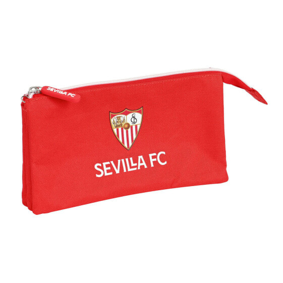 Тройной пенал Sevilla Fútbol Club Красный (22 x 12 x 3 cm)