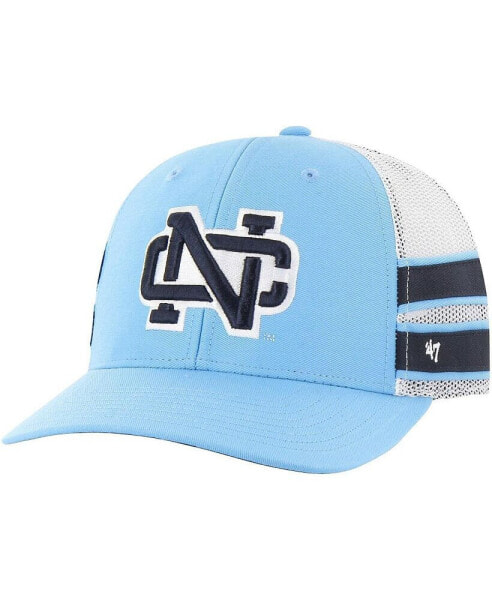 Men's Carolina Blue Distressed North Carolina Tar Heels Straight Eight Adjustable Trucker Hat