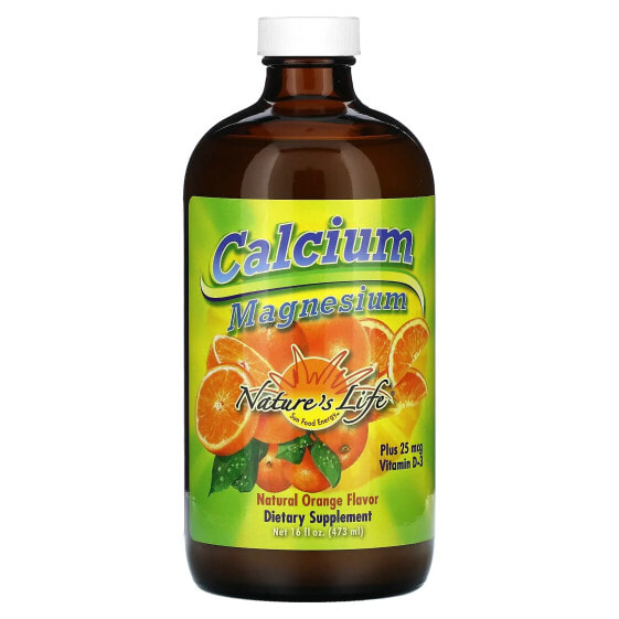 Calcium and Magnesium, Natural Orange, 16 fl oz (474 ml)